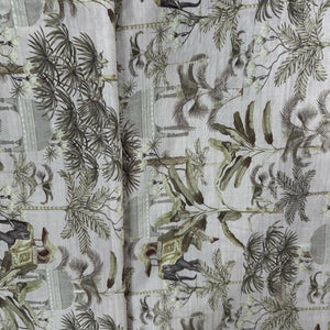 Griege Floral Foil Cotton Fabric 9316