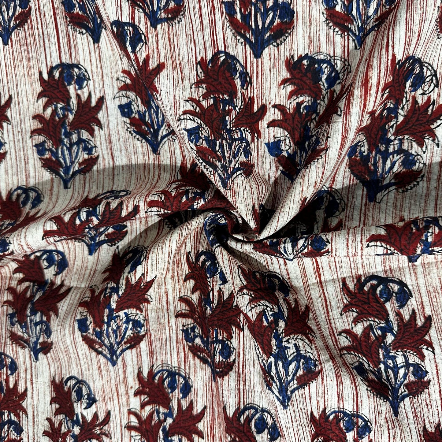 Beige Ajrakh Print Cotton Fabric 23826