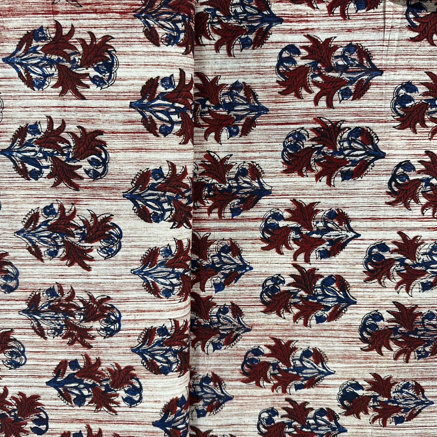 Beige Ajrakh Print Cotton Fabric 23826