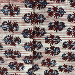 Beige Ajrakh Print Cotton Fabric 23826