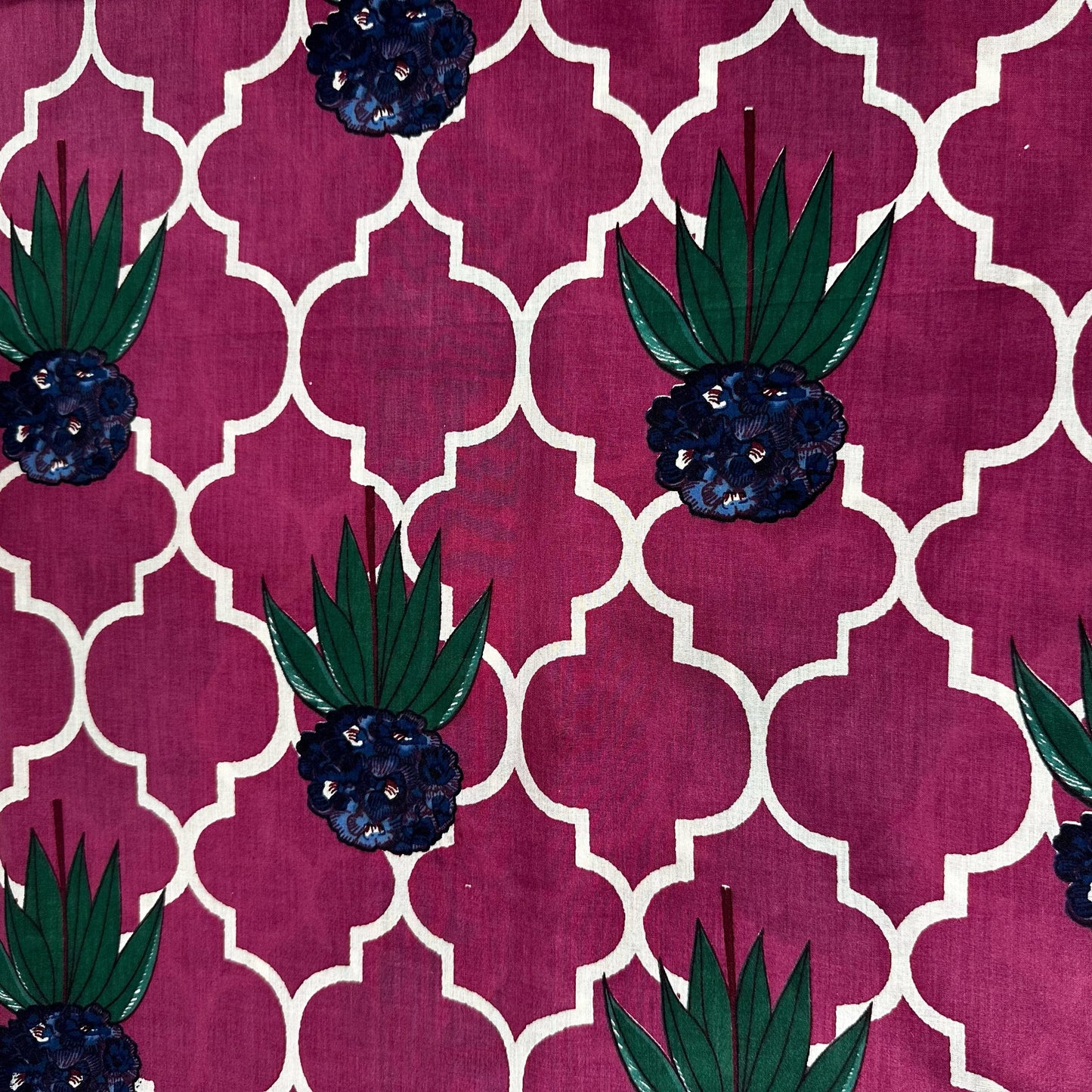 Purple Bagru Print Cotton Fabric 24226