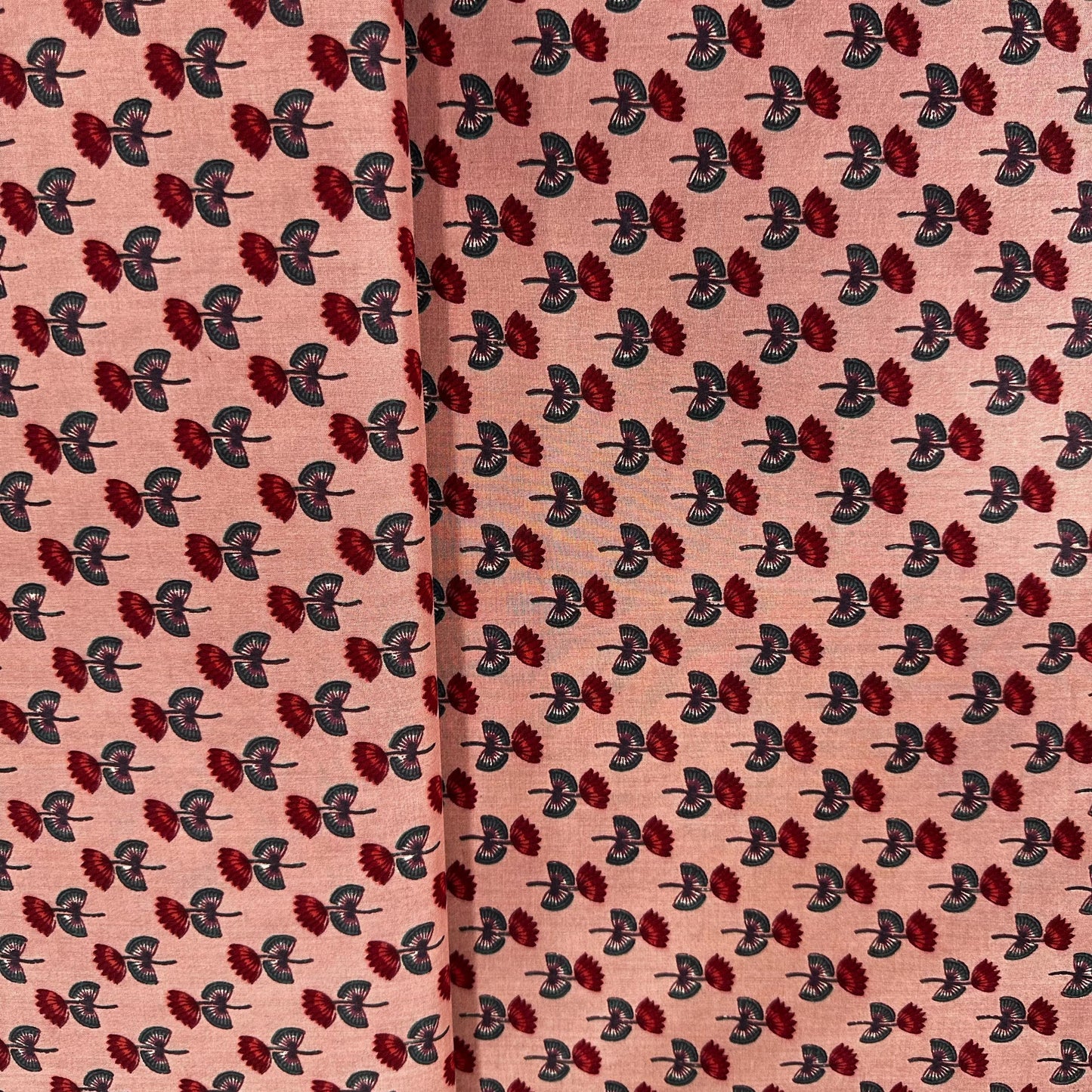 Peach Pichwai Print Cotton Fabric 23865