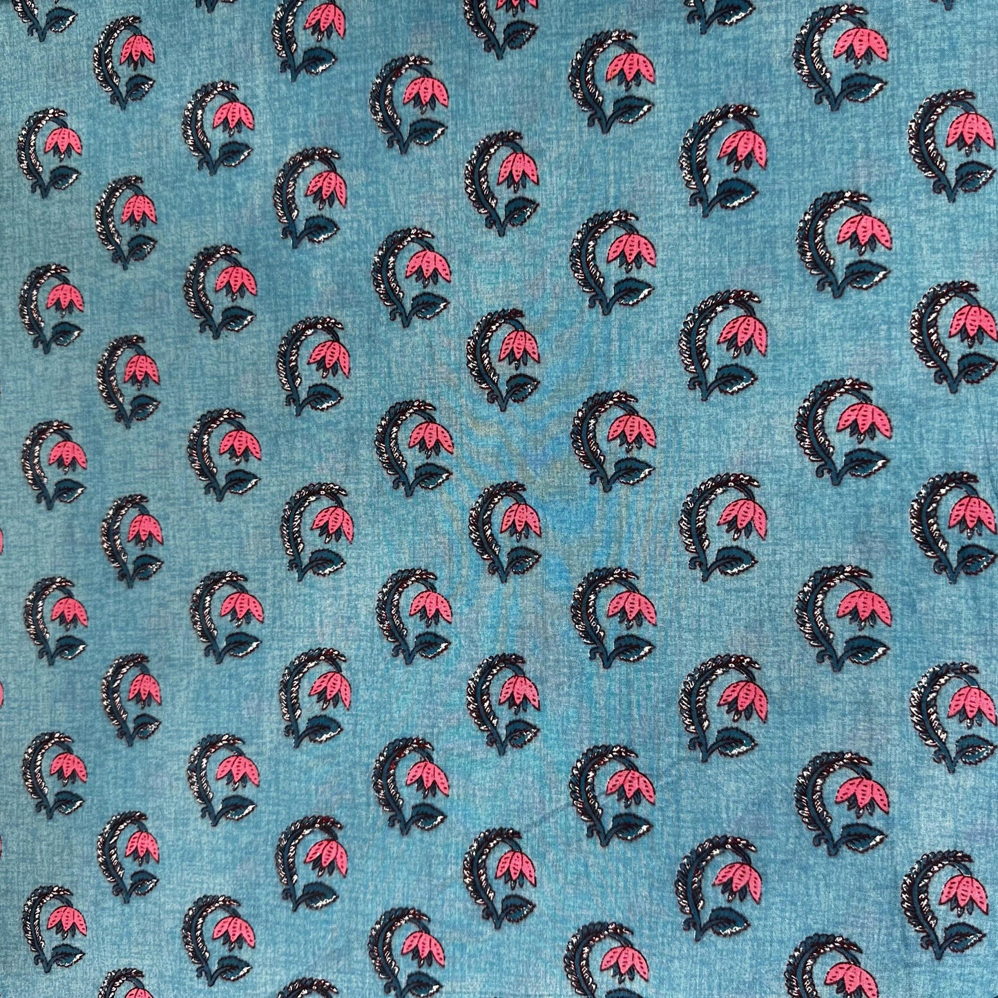 Blue Bagru Print Cotton Fabric 24246