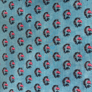 Blue Bagru Print Cotton Fabric 24246