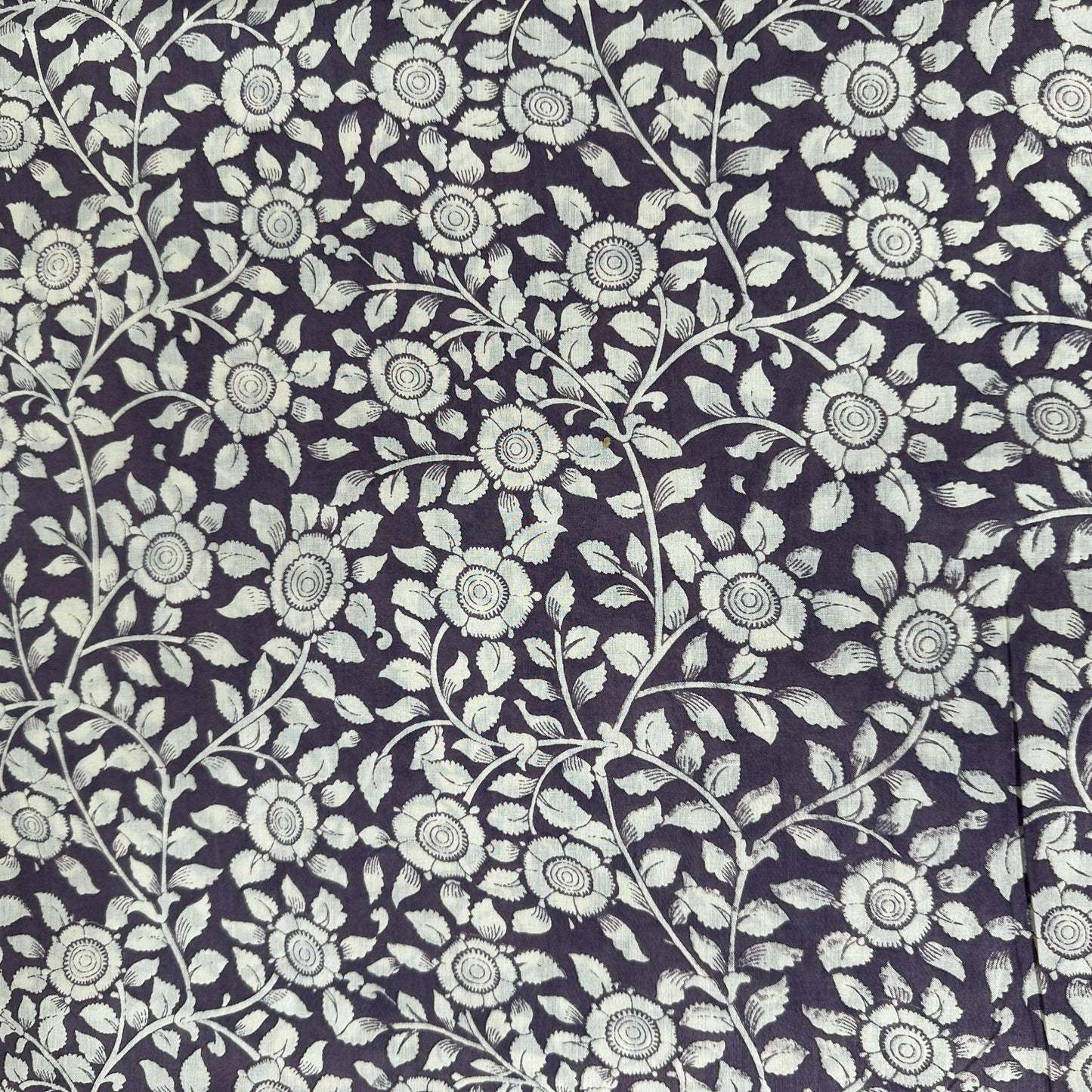 Lavender Floral Bagru Print Cotton Fabric 24236