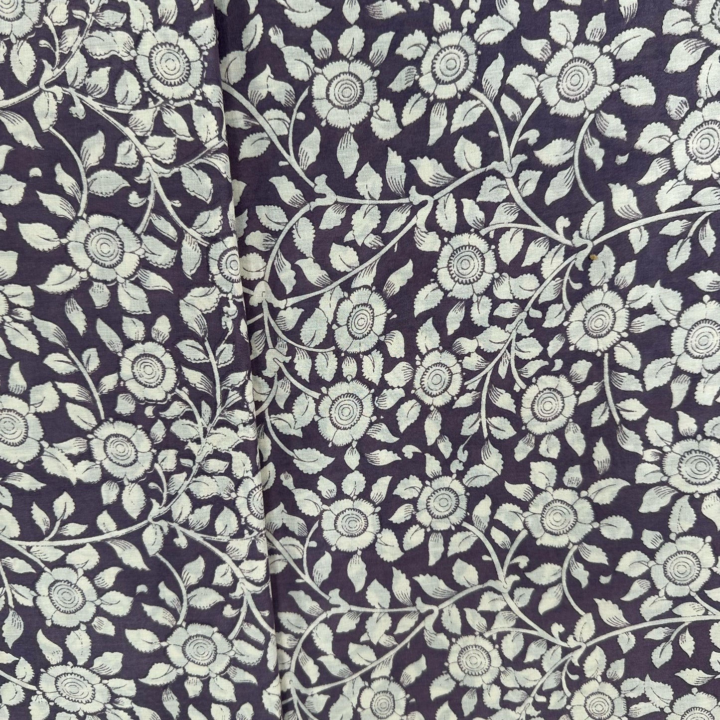 Lavender Floral Bagru Print Cotton Fabric 24236