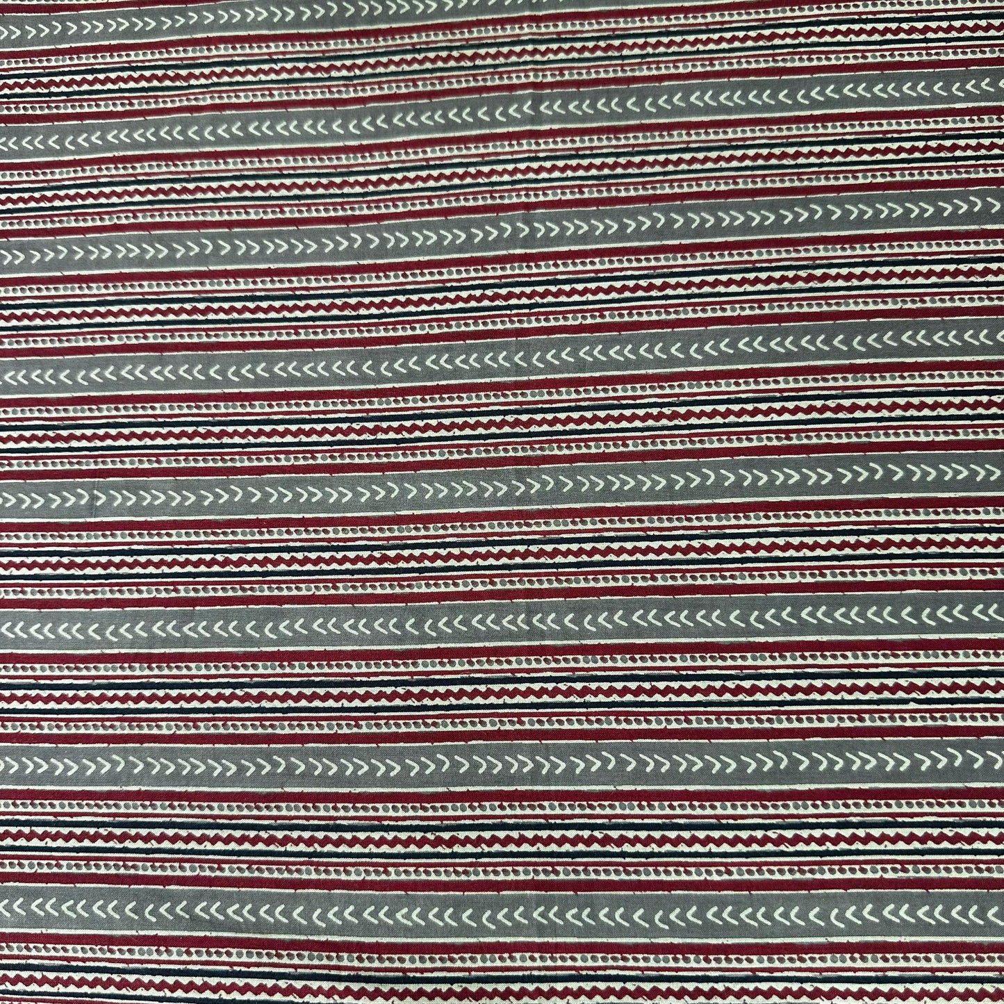 Red & Brown Ajrakh Print Cotton Fabric 23699