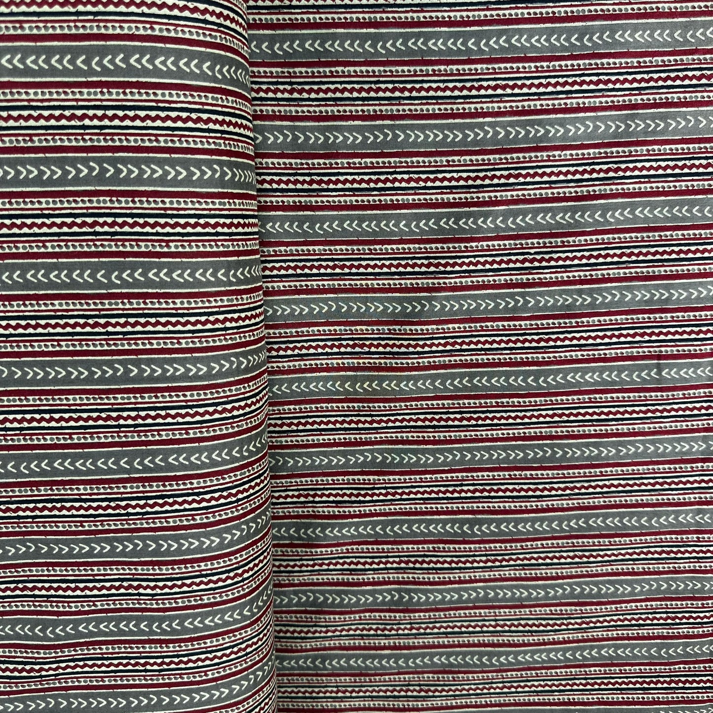 Red & Brown Ajrakh Print Cotton Fabric 23699