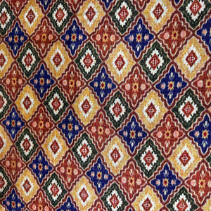 Yellow Ikkat Print Tusser Silk Fabric 20370