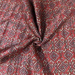 Pink Traditional Print Tusser Silk 9688