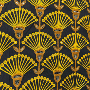 Black Thread Embroidery Cotton Fabric 15732