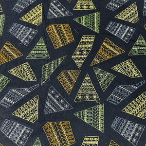 Black Abstract Thread Sequins Embroidery Cotton Fabric 15533