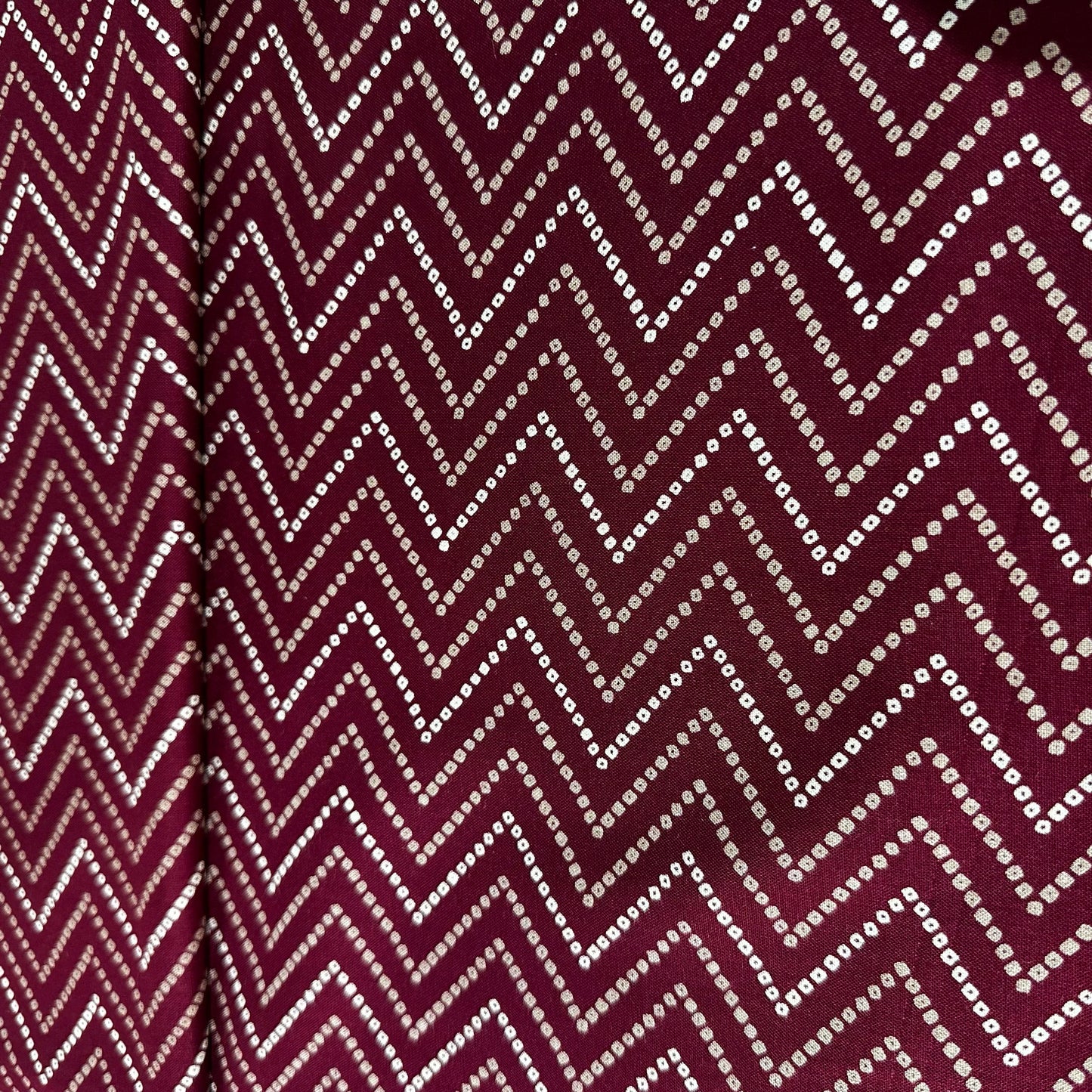 Red Chevron Print Rayon Fabric 7367