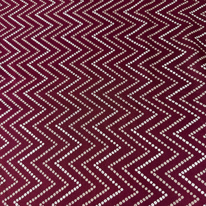 Red Chevron Print Rayon Fabric 7367