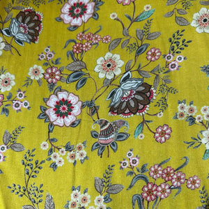 Yellow Floral Print Pashmina Fabric 20974