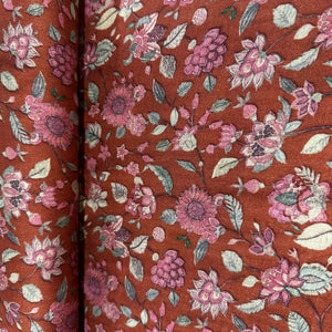 Orange Floral Print Pashmina Fabric 20971