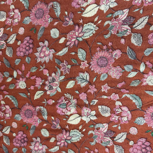 Orange Floral Print Pashmina Fabric 20971