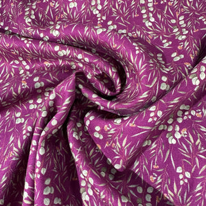 Purple Tropical Print Pashmina Fabric 20975