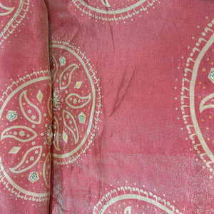 Brick Red Traditional Print Pure Tissue Fabric 21277