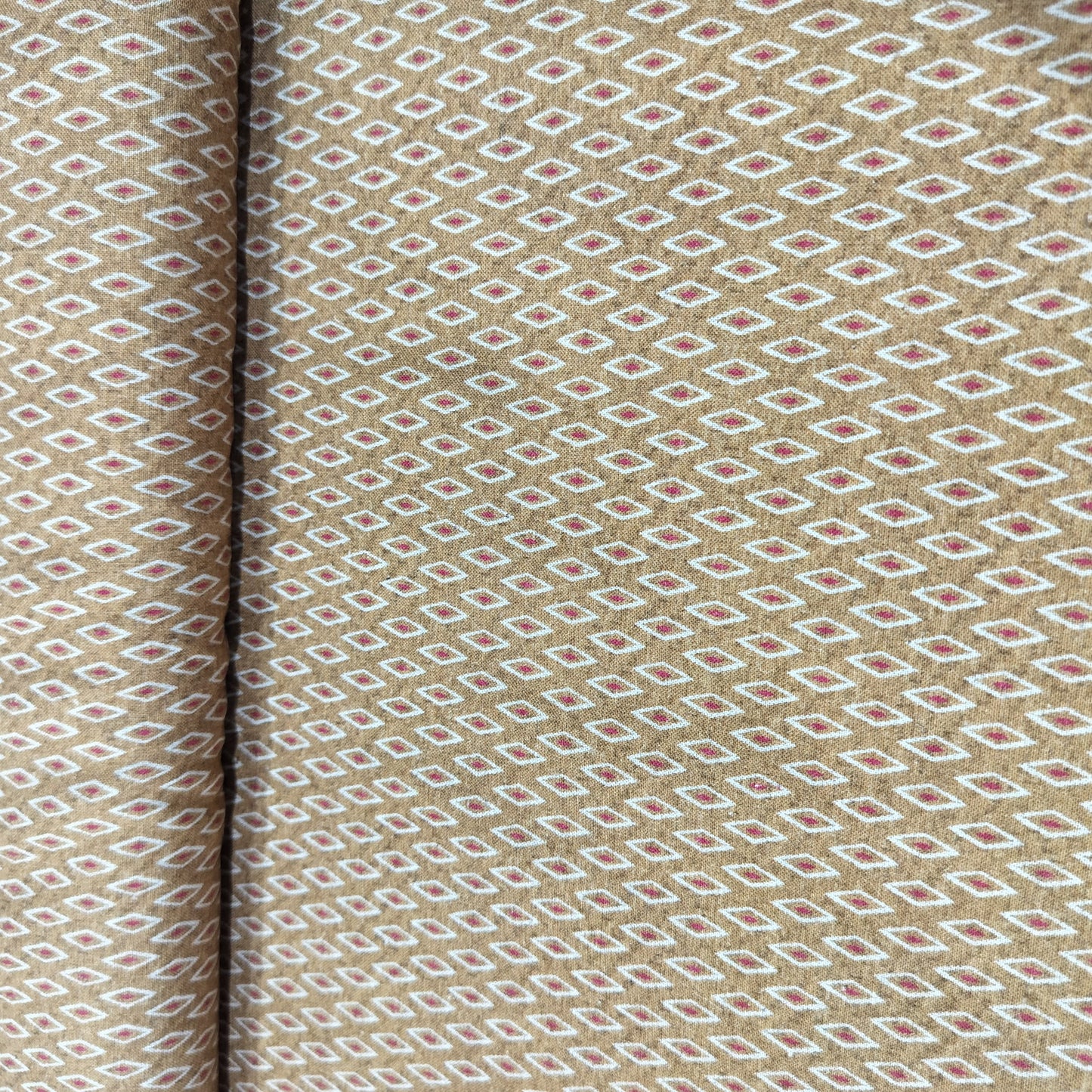 Mustard Geometrical Print Cotton Linen Fabric 4516