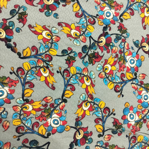 Green Floral Printed Viscose Fabric 4414