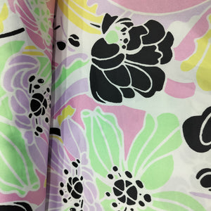 Multicolor Floral Print Poly Satin Fabric 5184