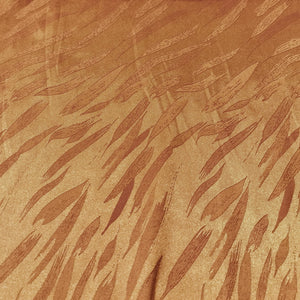 Orange Leaves Satin Jacquard Fabric 14399