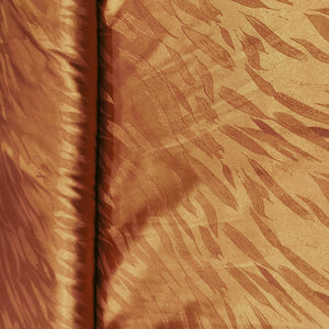 Orange Leaves Satin Jacquard Fabric 14399