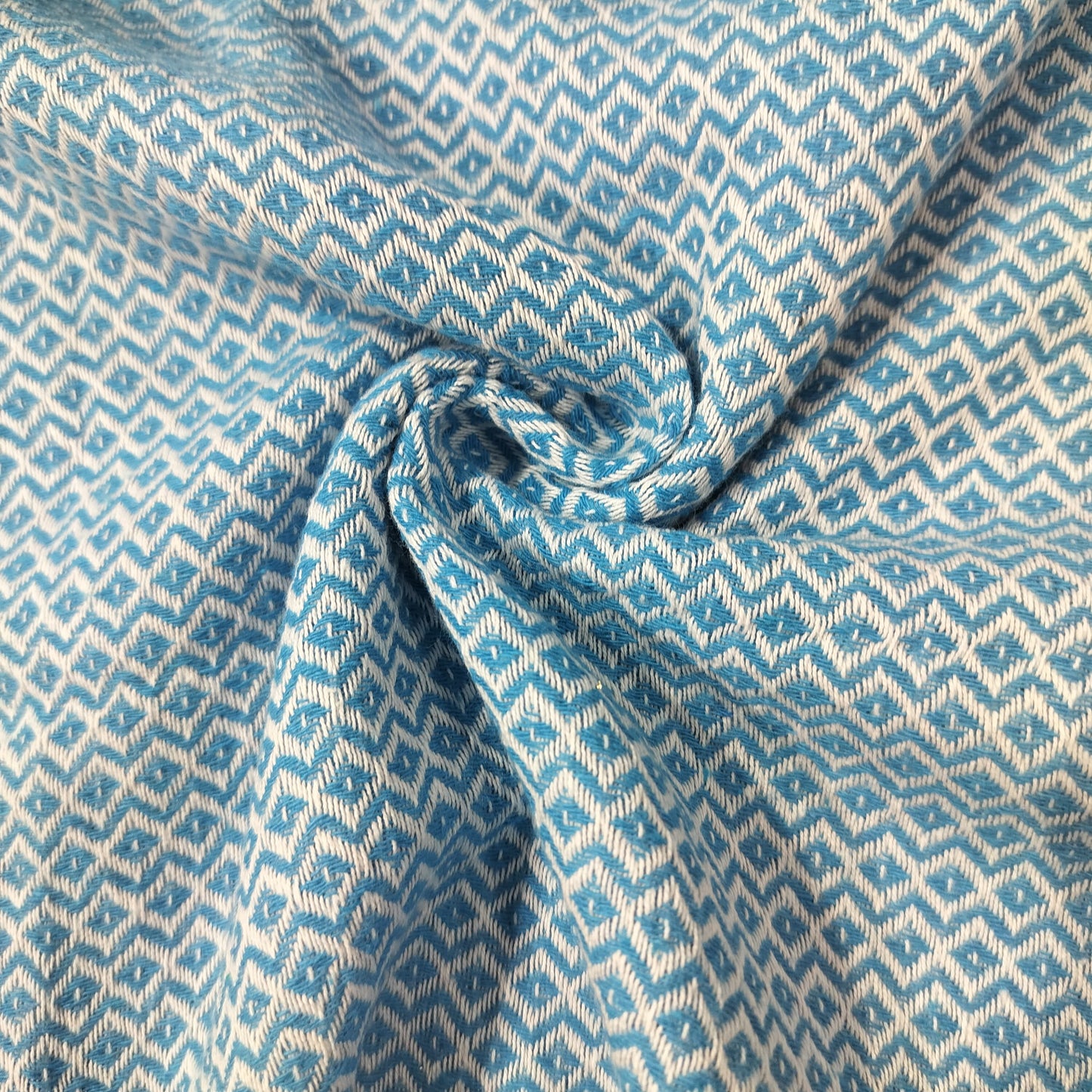 Blue Geomatrical Print Handloom Cotton Fabric 1029