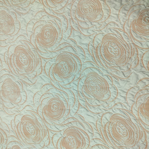 White & Orange Floral Print Satin Fabric 11194