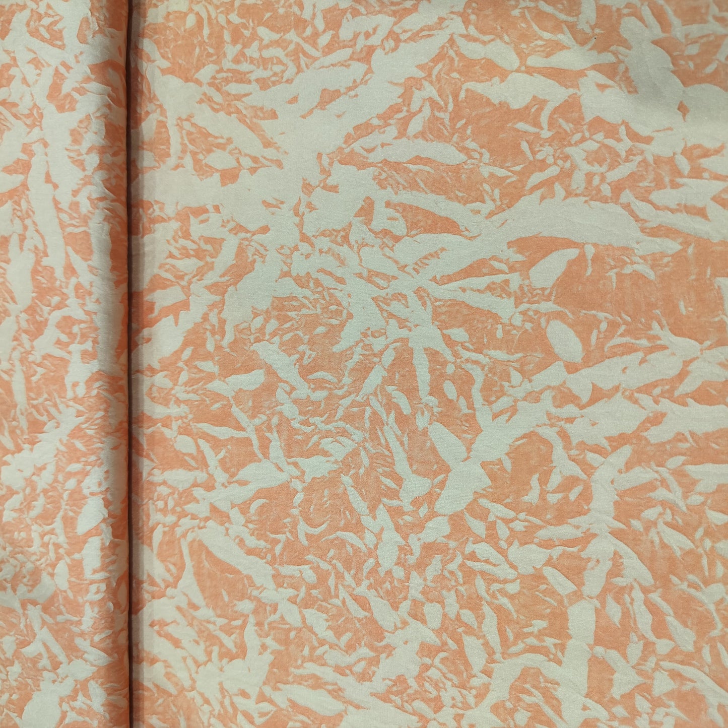 Salmon Pink Crushed Bemberg Silk Fabric 14939