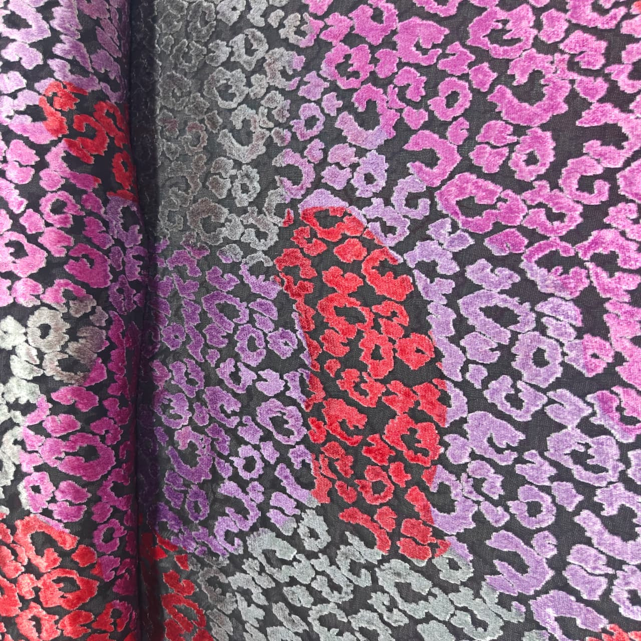 Multicolor Scrol Print Floral Print Brasso Velvet Fabric TU-6316