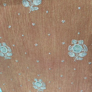Orange Floral Crushed Tissue Fabric KS-26841