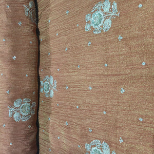 Orange Floral Crushed Tissue Fabric KS-26841