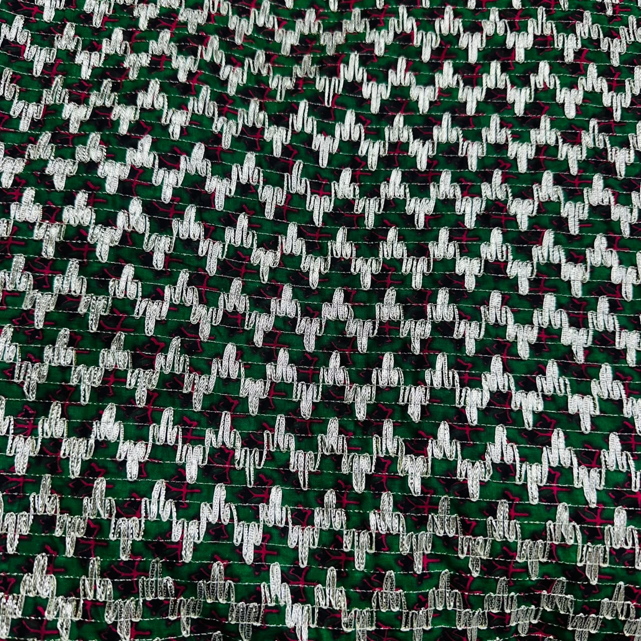Green Floral Print Gota Work Cambric Cotton KC-15937