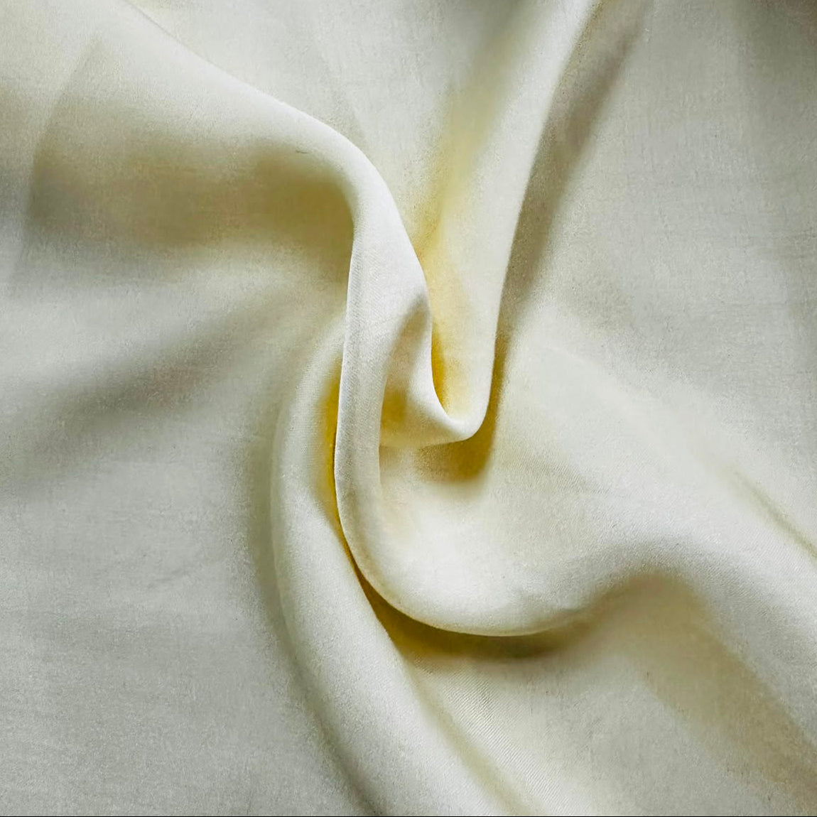 Cream Solid Bemberg Silk Fabric KC-13554
