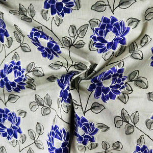 Sage Green Floral Print Cotton Fabric AFI-29580 - TradeUNO