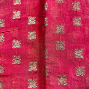 Light Pink Zari Sequence Chanderi Fabric TU-6504 - TradeUNO