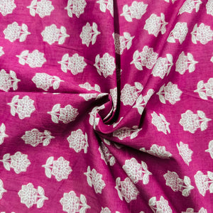 Baby Pink & white floral print Cotton Fabric AFI-29592 - TradeUNO