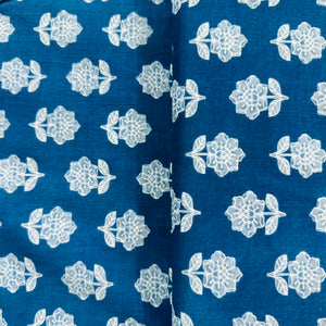 Blue white floral print Cotton Fabric AFI-29588 - TradeUNO
