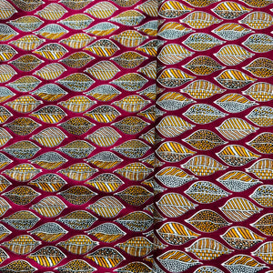 Red Multicolor Handblock Print Cotton Fabric - TradeUNO
