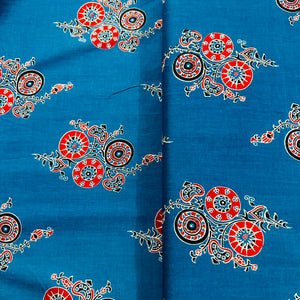 Blue Ajrakh Print Cotton Fabric AFI-29567 - TradeUNO