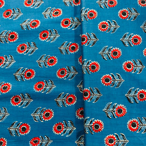 Blue Ajrakh Print Cotton Fabric AFI-29566 - TradeUNO