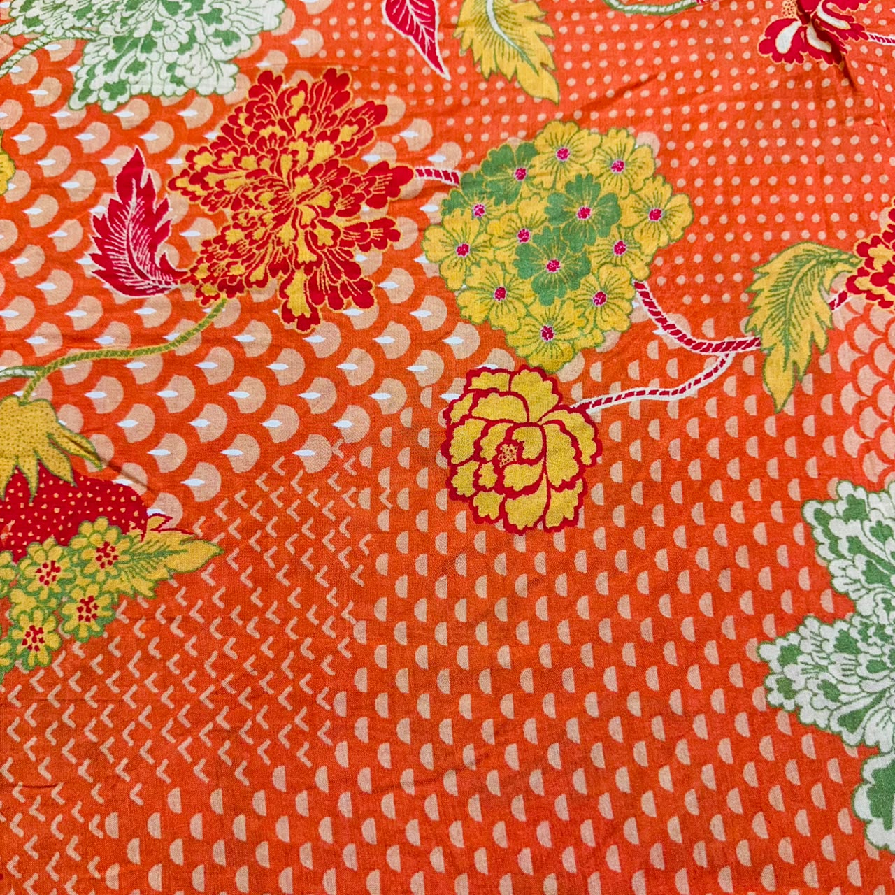 Orange Flower Print Muslin SSF-16185