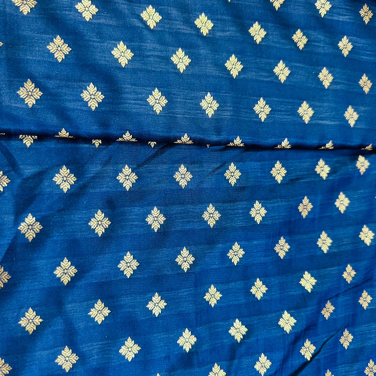Navy Blue Banarasi Brocade Fabric 19212