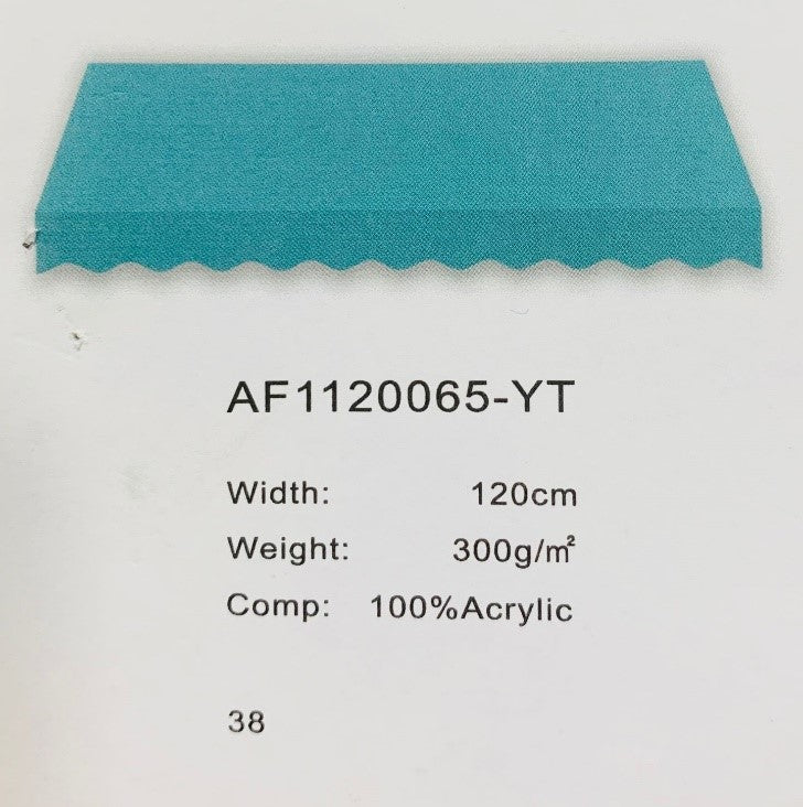 Premium Turquoise Blue Solid Acrylic Fabric