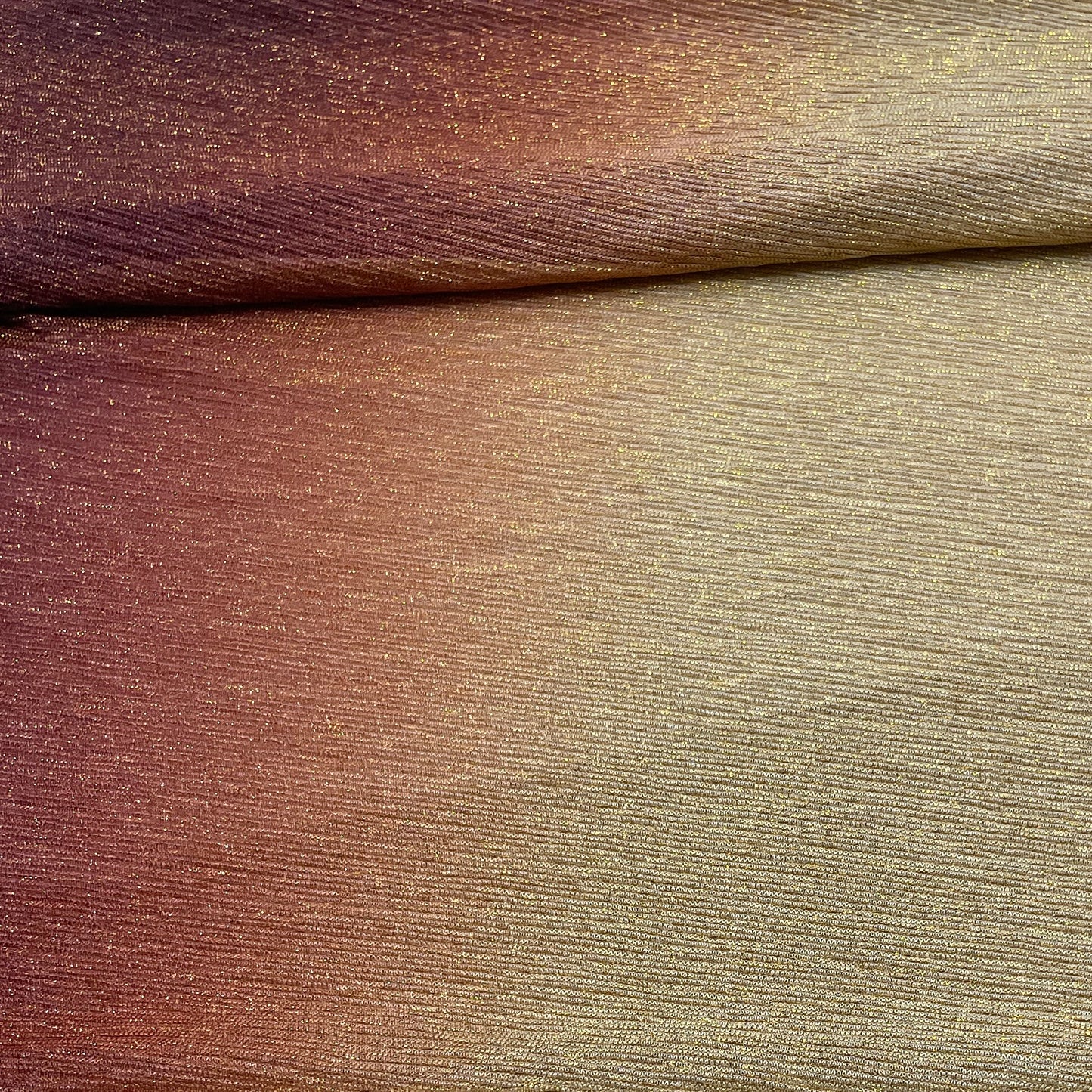 Maroon & Golden Imported Shaded Shimmer Knitted Lycra Fabric - TradeUNO