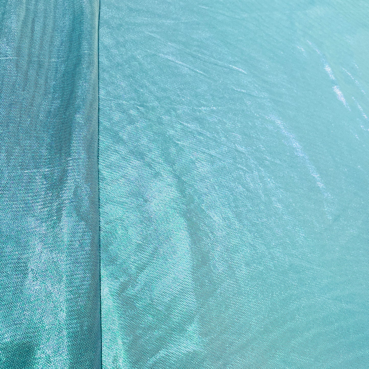 Sea Green 3D Shimmer Foil Imported Knit Lycra Fabric - TradeUNO