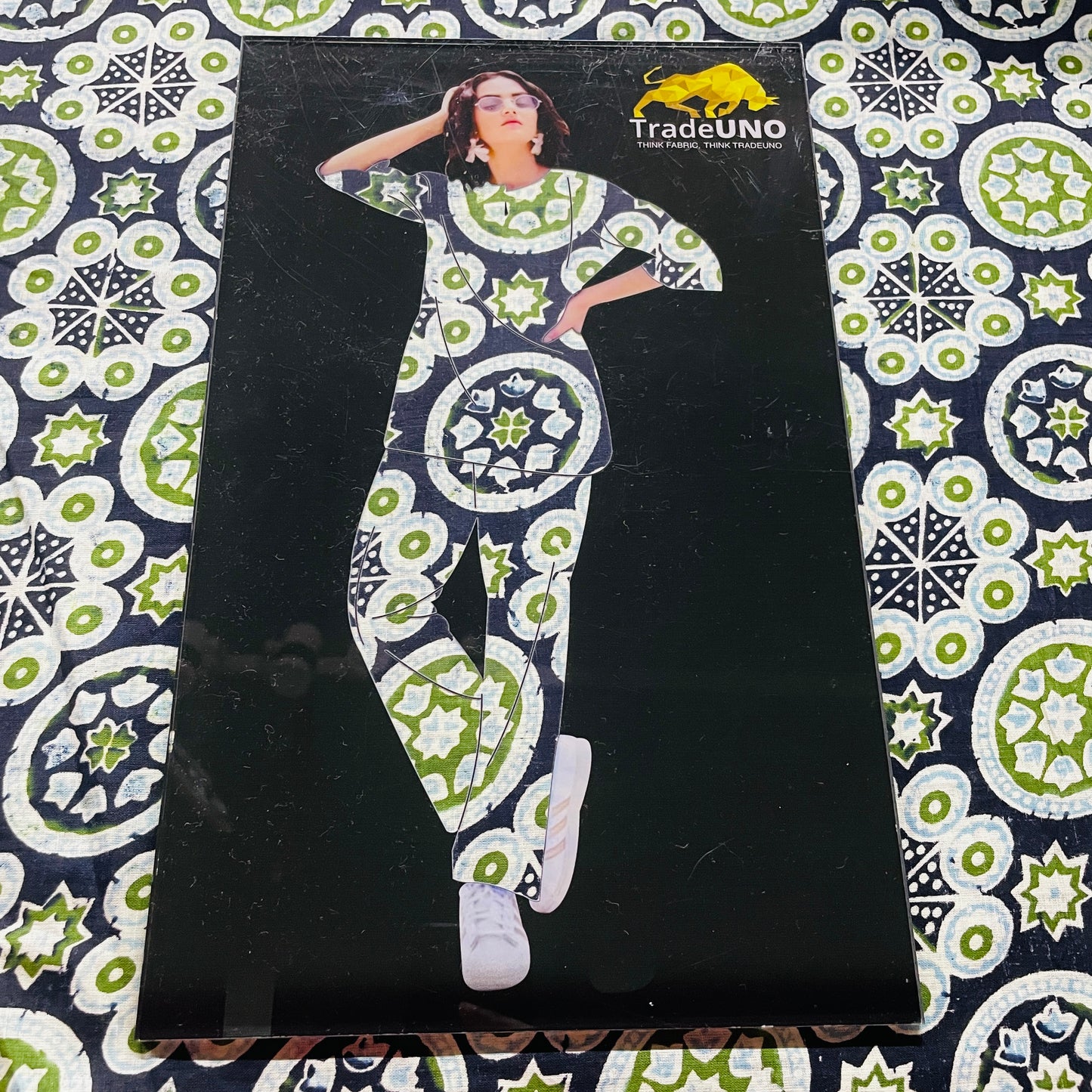 Black & Green HandBlock Print Cotton Fabric - TradeUNO