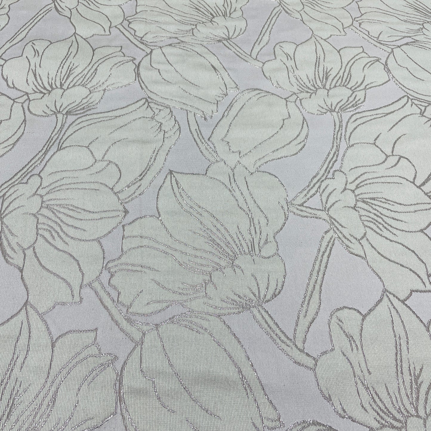 Purple & Grey Floral Brocade Jacquard Fabric - TradeUNO